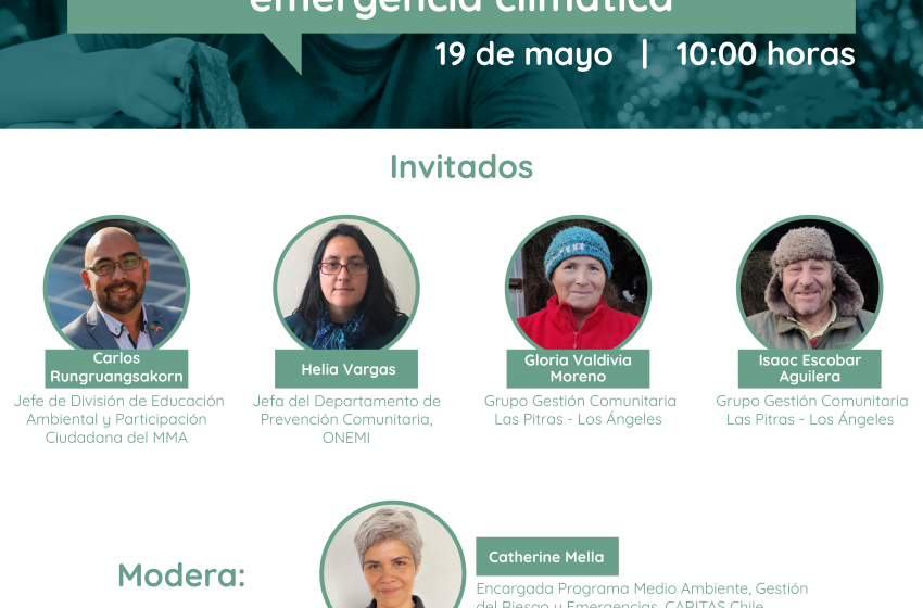  Caritas Chile realizará Webinar “Gestión comunitaria frente a la emergencia climática”